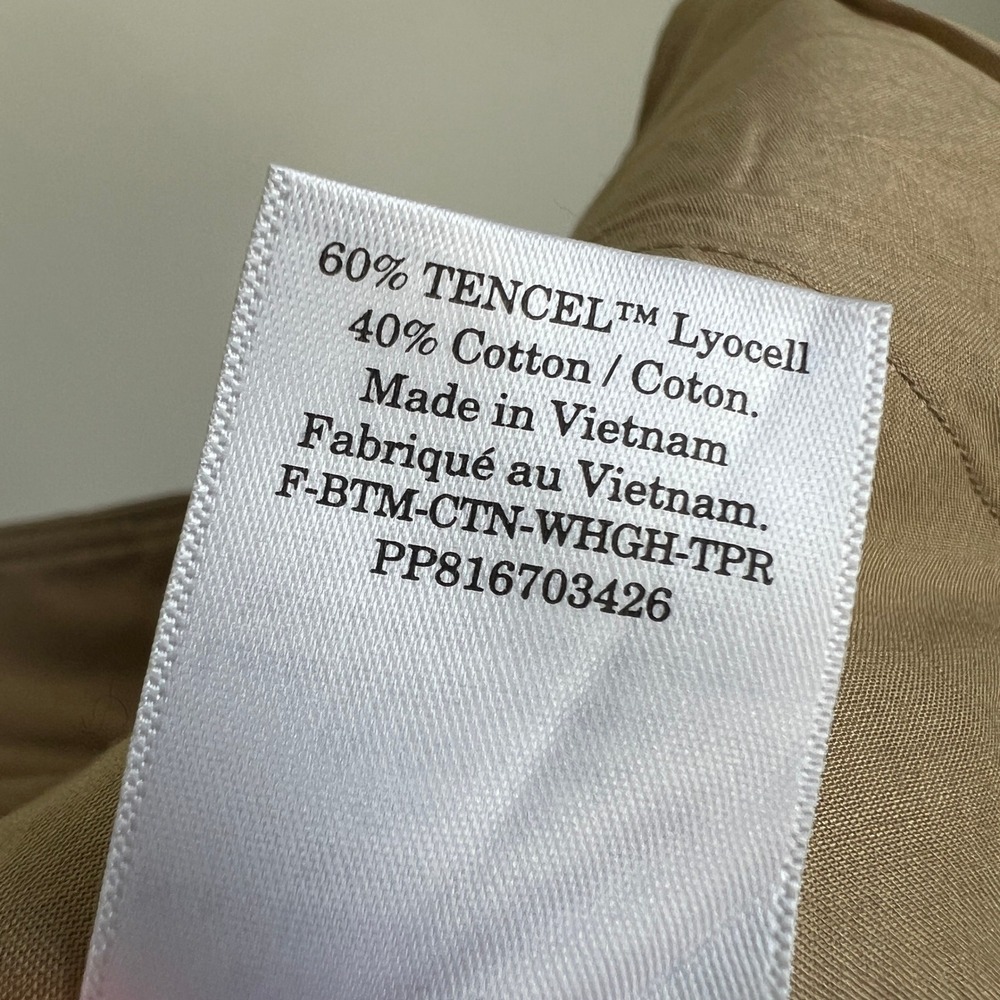Everlane Womens The Way-High Drape Pant Khaki Tan Pleated Tapered Trousers 10 - Picture 9 of 9